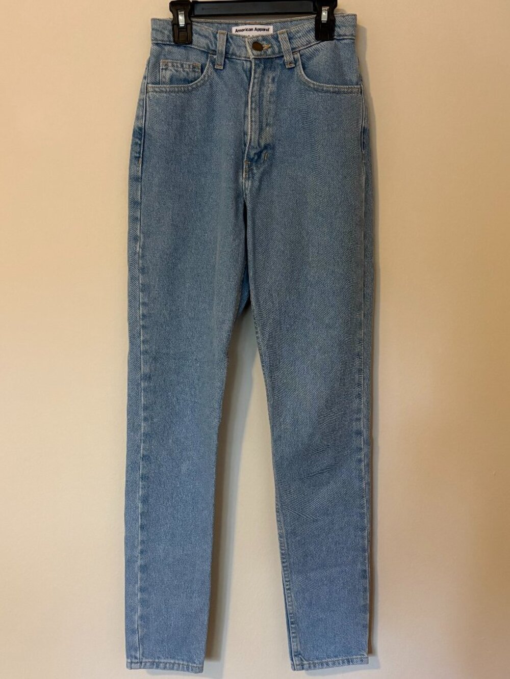 American Apparel High Rise Tapered Jeans 25 Light Wash USA Made
